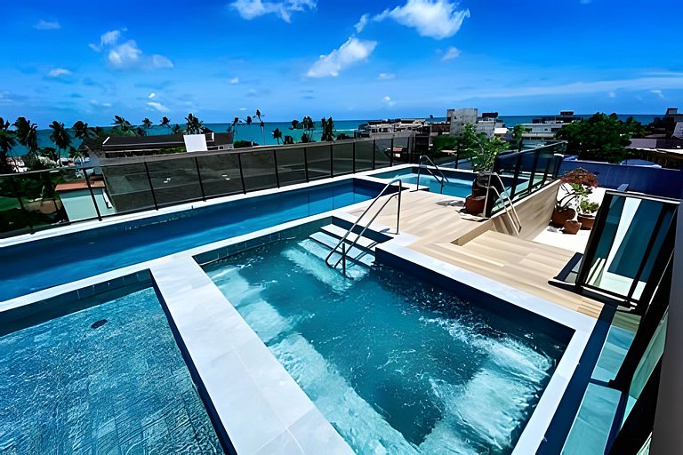 Flat vista mar na vila de porto