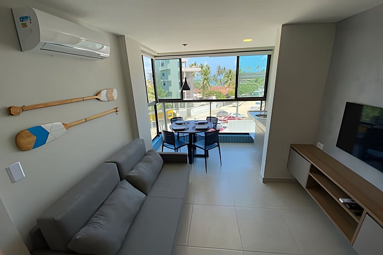 Flat vista mar na vila de porto