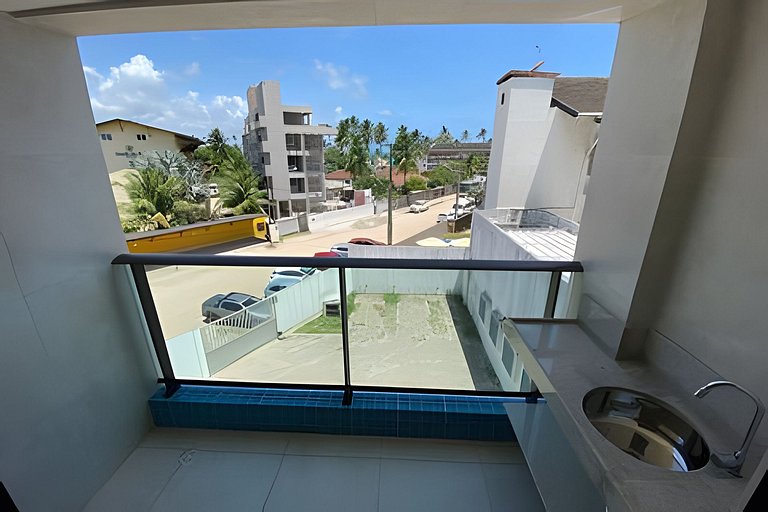 Flat Premium vista Mar no centro