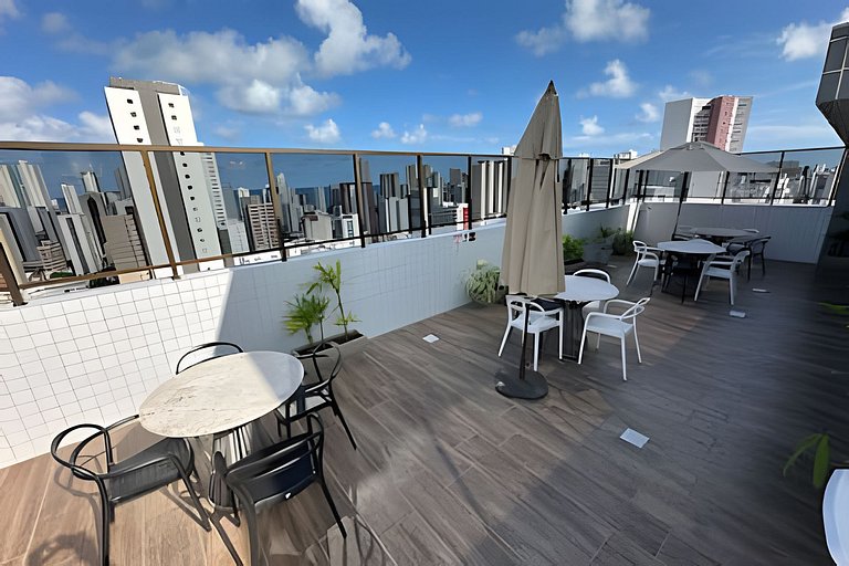 Flat Luxo vista mar boa viagem